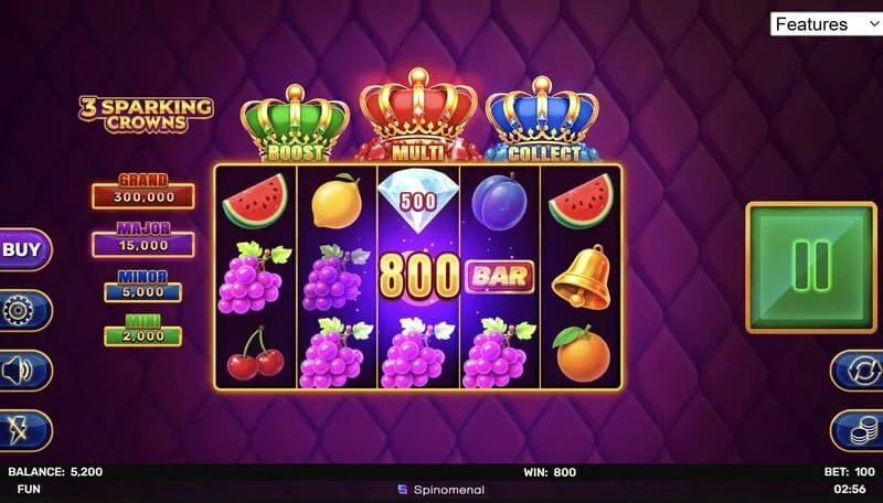 3 Sparking Crowns ganancia del juego base
